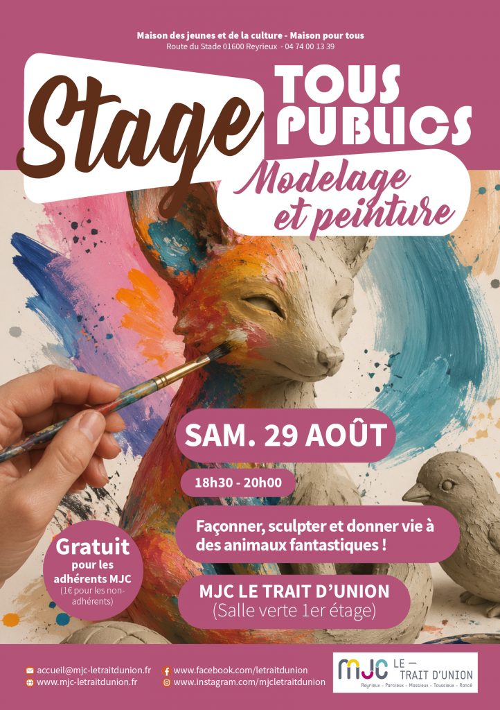 STAGE DECOUVERTE NOUVELLE ACTIVITÉ : MODELAGE ET PEINTURE